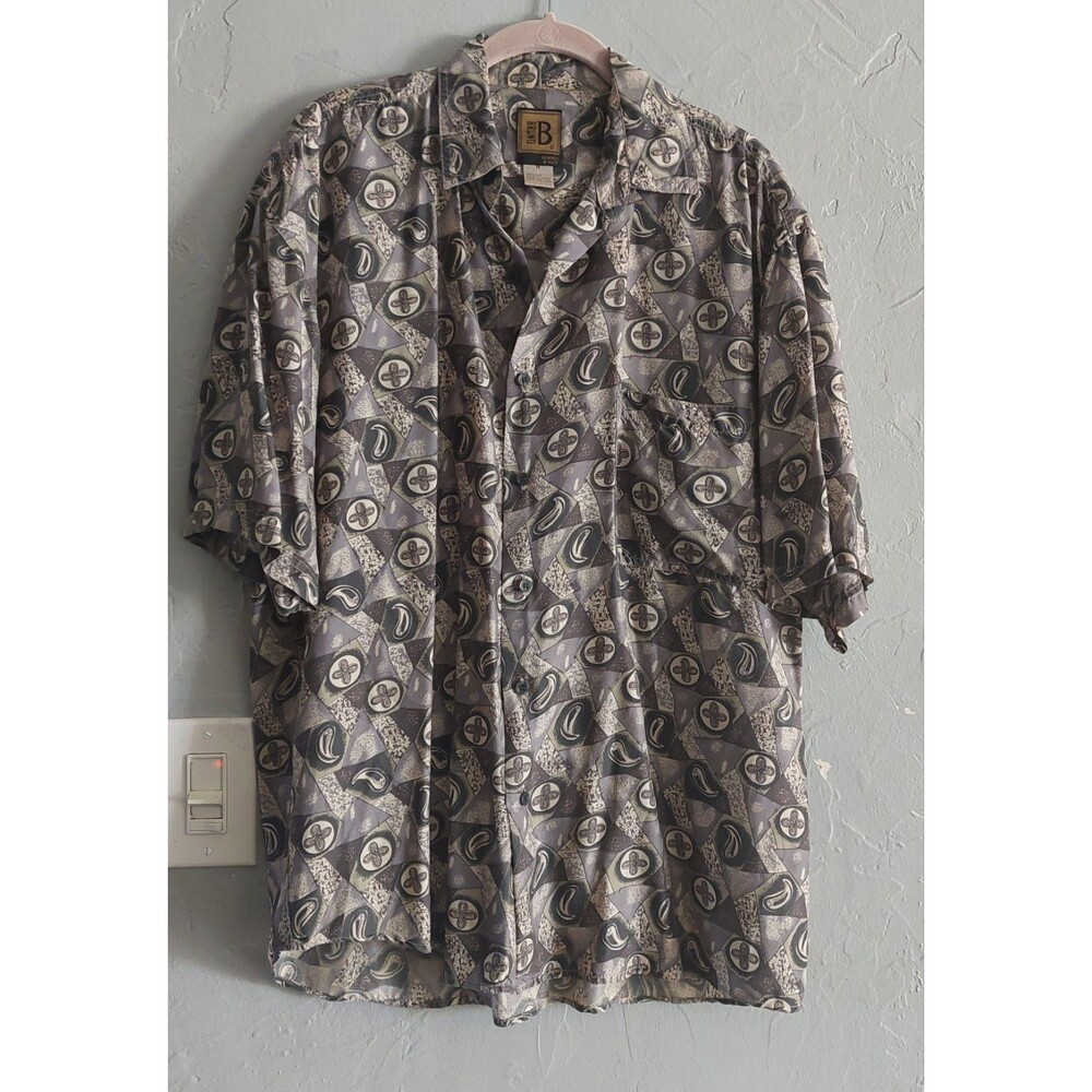 BRUNO Shirts Men Button Down  M,100% Silk,Designed In Italy,21 Inch Of Armp To A